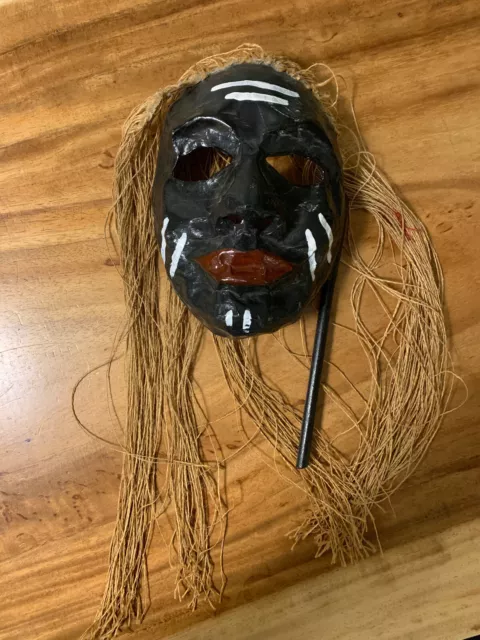 "AFRICAN BEGINNINGS" Papier-mâché HAND HELD MASK, SUKI MANKOO 2000