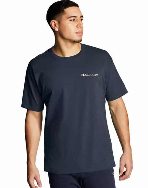 Men's Champion T-Shirt Classic Tee Script Logo Short Sleeve Classic Cotton H41