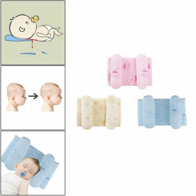 Ajustable Newborn Prevent Head Flat Positioner Anti-Roll Cushion Baby Pillow