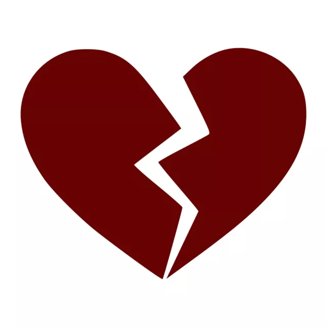 Heartbroken Sticker - Heartache Decal - Buy 1 Get 1 Free - Select Color And Size