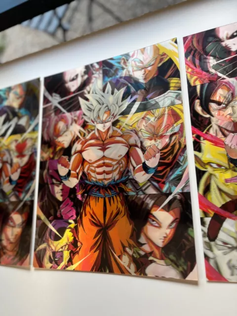 Dragon Ball Multiverse 3D Holographic Poster - Goku Through Eras 3