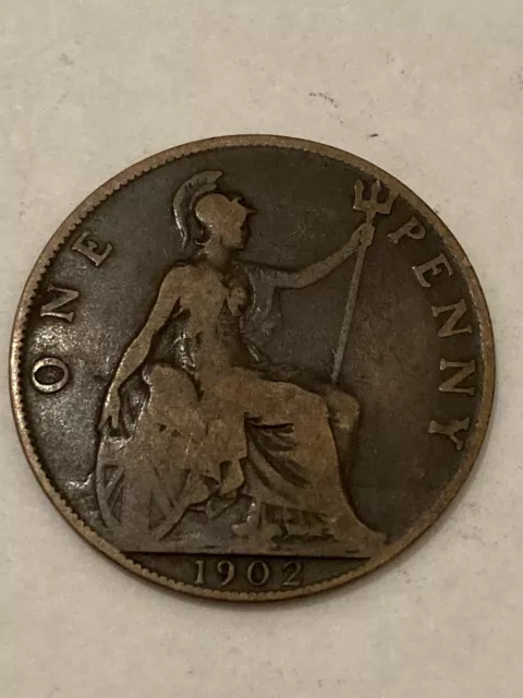 1902 One Penny King Edward VII Coin