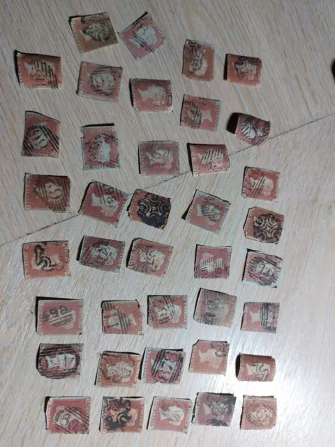 Penny Red Imperforate postage stamps