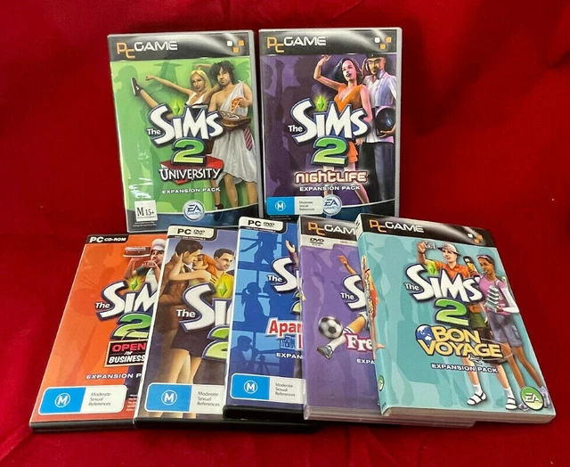 THE SIMS 2 PC BASE GAME PLUS 6 EXPANSION PACKS - includes manuals ...