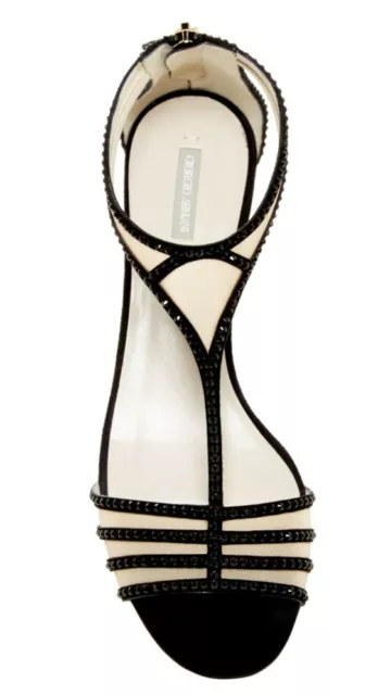 NEW!! Giorgio Armani Crystal Studded T-strap- Size US 8/ EU 38 -$1575 2