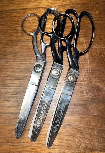 Lot Of 8 Vtg All Metal Scissors Wiss, Claus, Eversharp USA Taiwan Germany