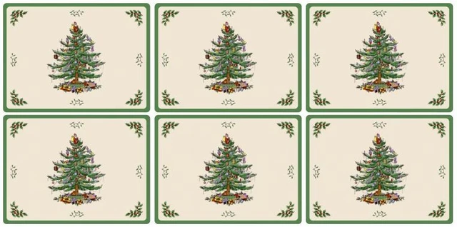 PIMPERNEL FOR SPODE Christmas Tree Placemats Set of