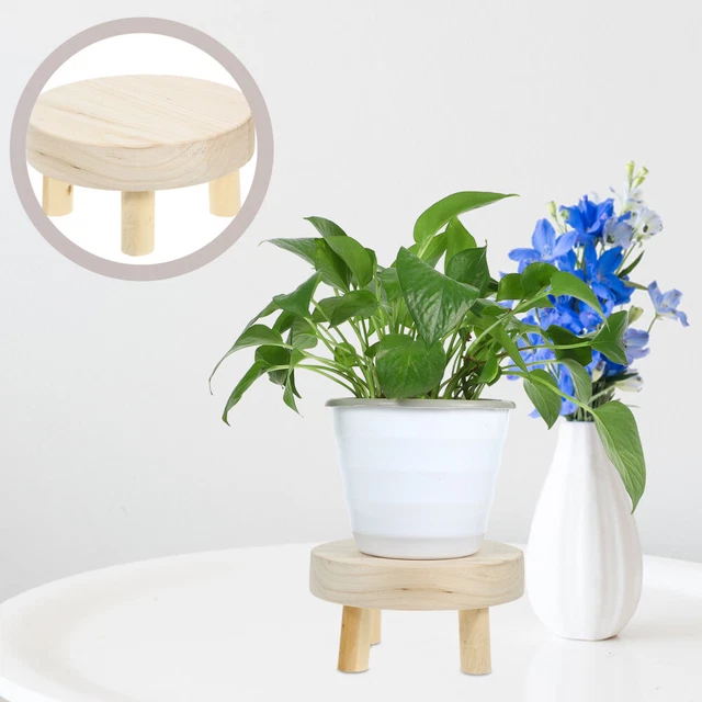 Tabouret Pied Pot De Fleurs Niuxich En Bois Brut - Support Pour Plantes D'intérieur - Décoration Salon, Jardin
