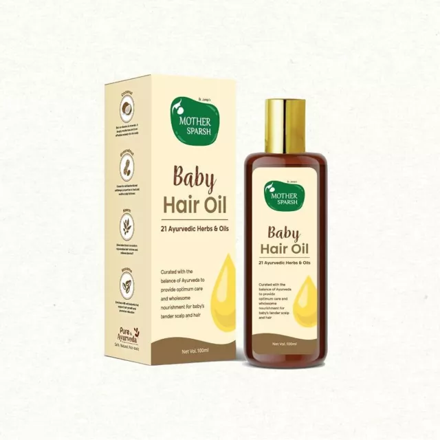 Mother Sparsh Ayurvedic Baby Hair Oil with 21 Herbs & Oils 100ml.