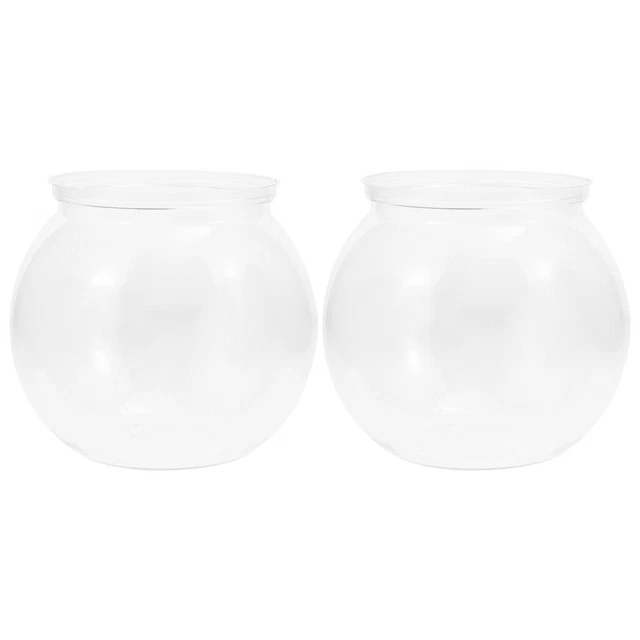 2pcs Plastic Fish Tanks Plastic Fish Bowls Desktop Aquarium Decorations
