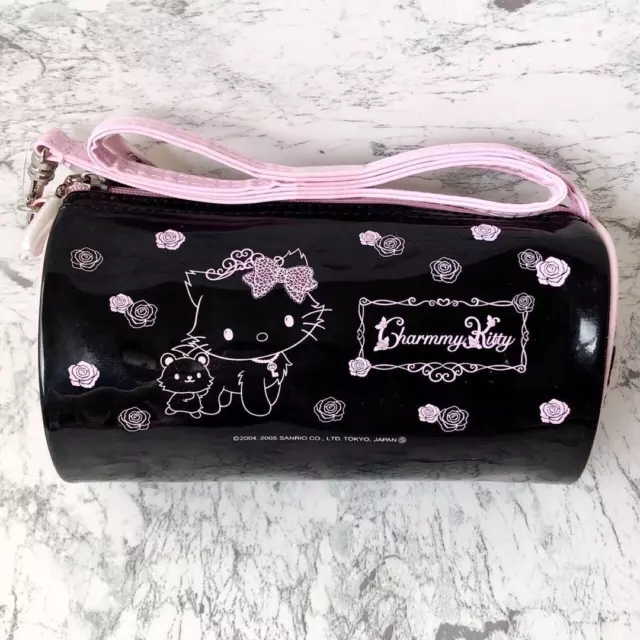 Charmmy Kitty 2005 Leopard Pouch Bag Black Pink Hello Kitty Rose Sanrio Japan