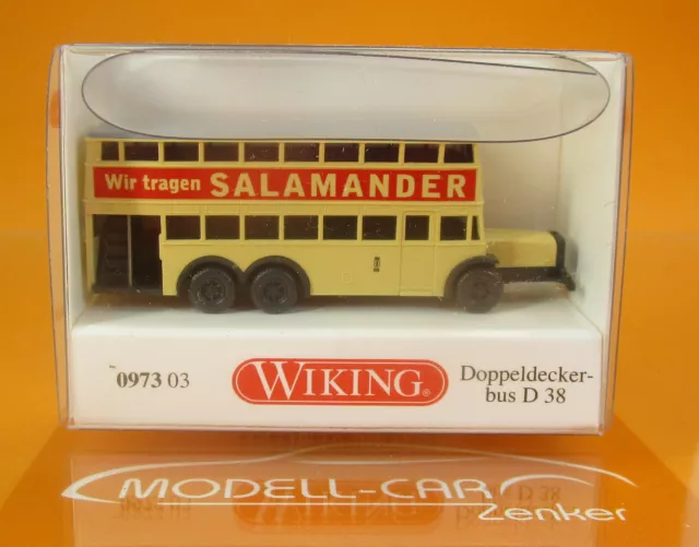 Wiking 097303 Büssing D38 Doppeldecker Bus BVG Salamander 1:160 NEU