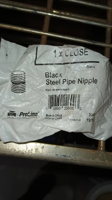 1/2" BLACK STEEL 1" pipe nipple