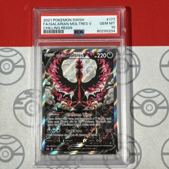 Galarian Moltres V (177/198) [Sword & Shield: Chilling Reign] PSA 9