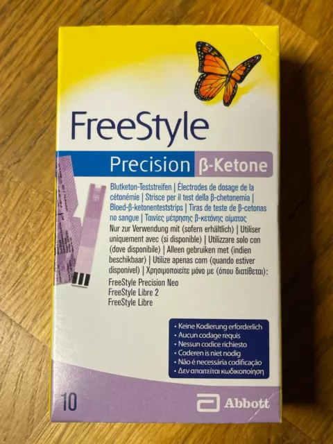 FreeStyle Precision Abbott ß-Ketone Teststreifen, 10 Stück - MHD 31-07-2024