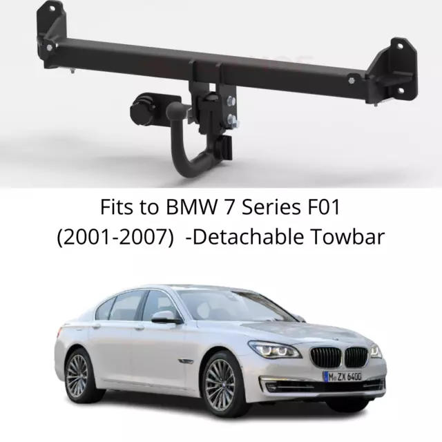 DETACHABLE Tow Bar For BMW 7 Series F01 (2008-15) & 7 Pin Bypass Relay - B079