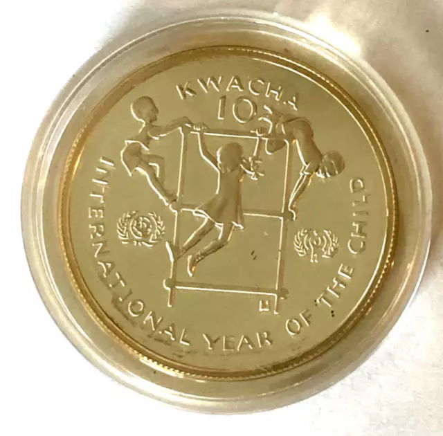 1980 International Year of the Child, Zambia, 10 Kwacha, .925 Silver