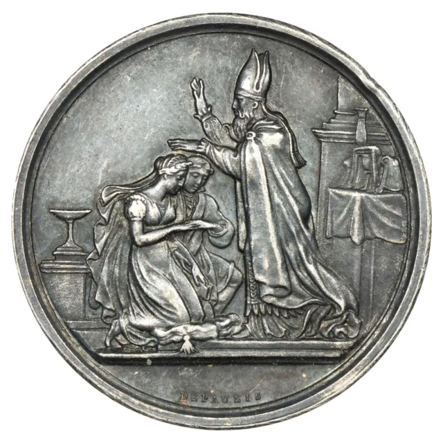 Francia - medalla de matrimonio - 17 Agosto 1855 - Firmada Depaulis - Plata