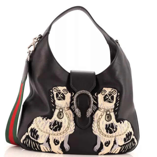 Gucci Dionysus Hobo Embroidered Leather Large Black