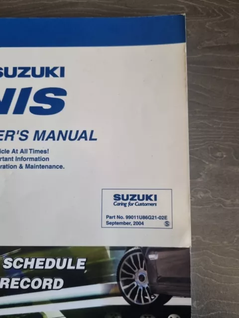 Suzuki Ignis Owners Manual 2004 2