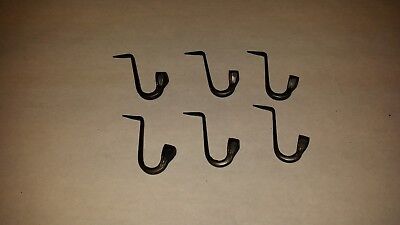 6 Small Wrought Iron Spike Hooks, Restoration Hardware, Primitive Colonial Hook