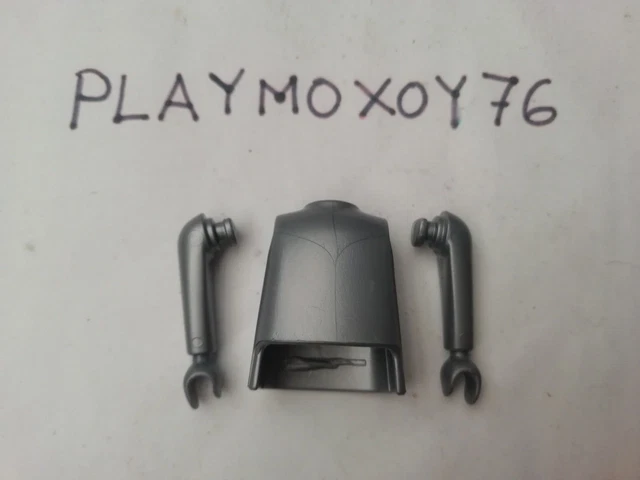 3 Perruques Gris Argenté Pour Playmobil - Chevaliers, Vikings, Romains - Pièces Détachées Occasion