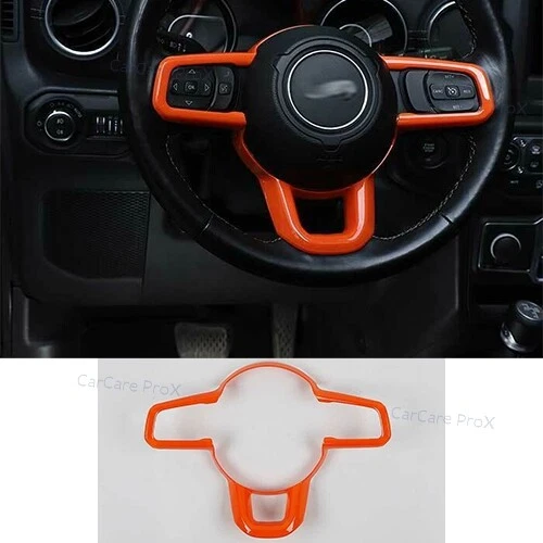 1PC Steering Wheel Button Orange Cover Trim For Jeep Wrangler JL 2018-2022