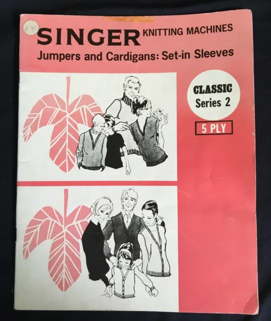 Singer Knitting Machine Patterns Jumpers & Cardigans 5 ply Set-in sleeves