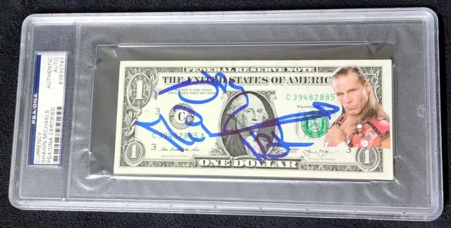 Shawn Michaels HBK SIGNED $1 Dollar Bill PSA Certified - WWE WWF NXT