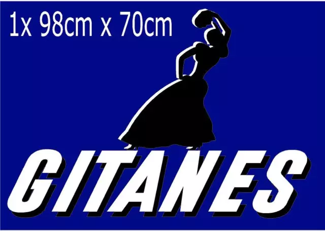 Sticker autocollant Gitane Toit Renault Alpine 98cm X 70cm avec fond bleu