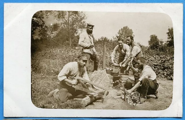 CPA PHOTO: German Soldiers Cooking / War 14-18