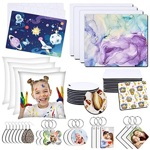 82 PCS Sublimation Blanks Products Set, DIY Sublimation Starter Kit