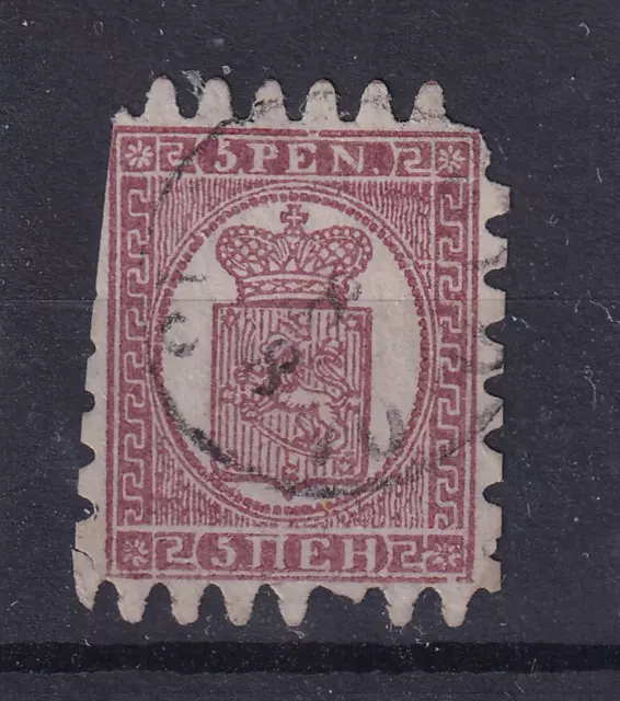 Finlandia 1866-70 - Stemma 5p Francobollo Usato n.5 -