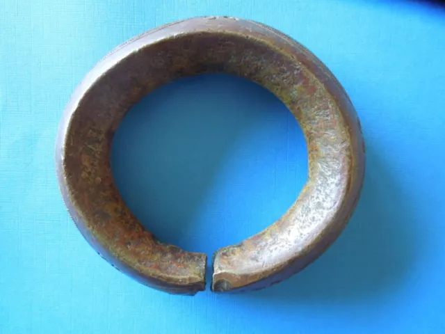 J4117 Antique West Africa Tribal  Bracelet Bronze  Currency ?   850 Gr See Descp