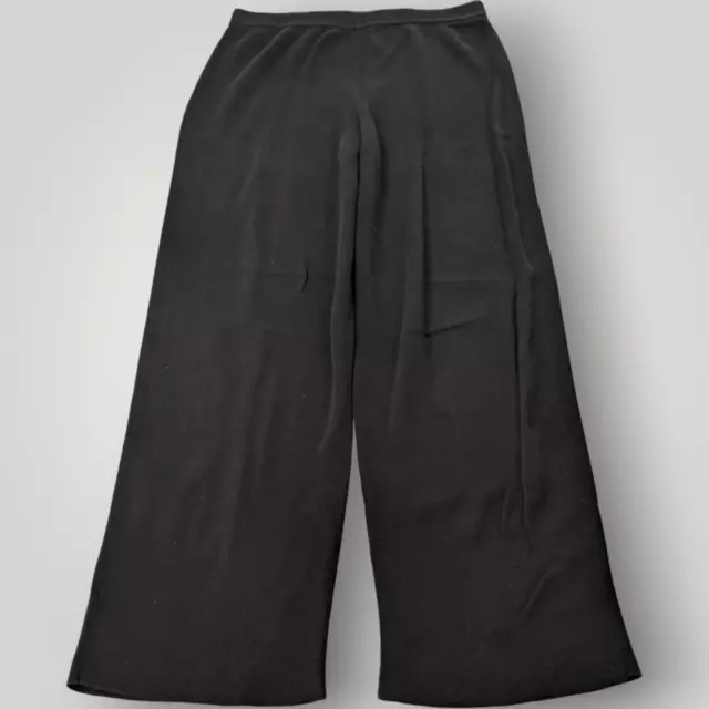 Liz Claiborne Women's M Black 100% Cotton Elastic Waist Straight Leg Pants