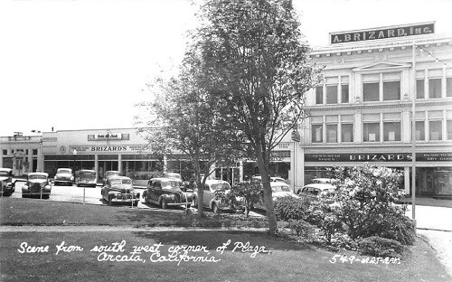 Street View Brizard Inc Plaza Arcata California CA Reprint Postcard