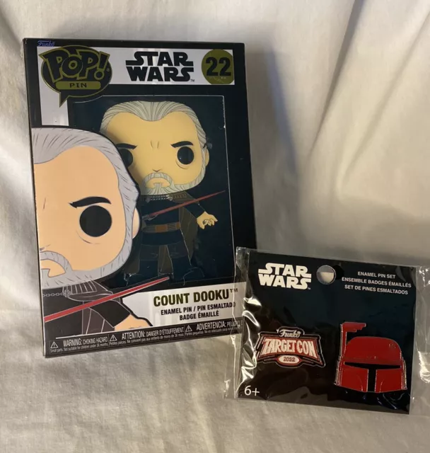 FUNKO - #22 Star Wars Count Dooku Enamel  pin w/ bonus 2 small enamel Pins