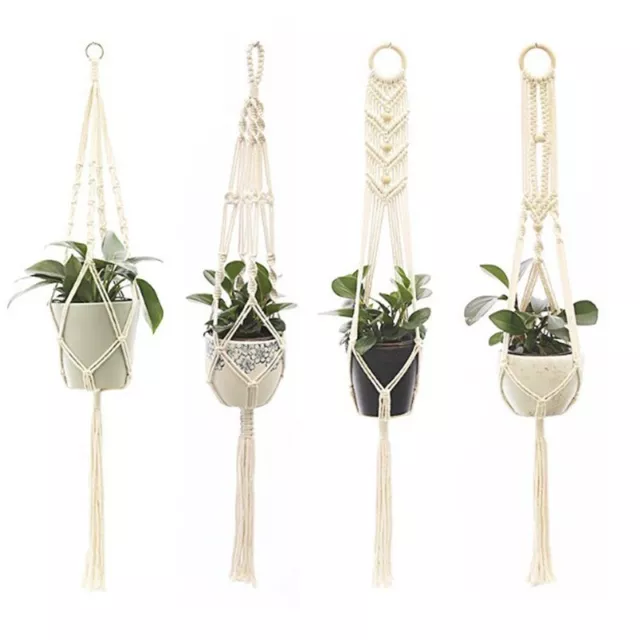 Macrame Plant Hanger Garden Hanging Planter Basket Rope Flower Pot Holder Decor