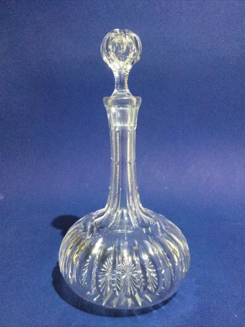 Vintage Crystal Glass Decanter Hand Cut Sherry / Port