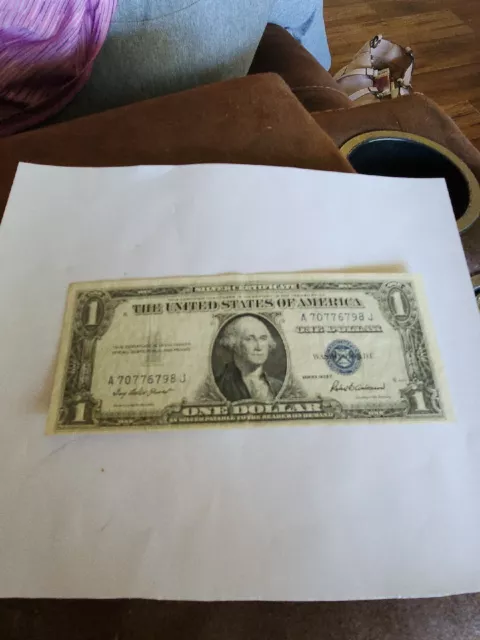 1935 Series F One Dollar Blue Seal Note Silver Certificate