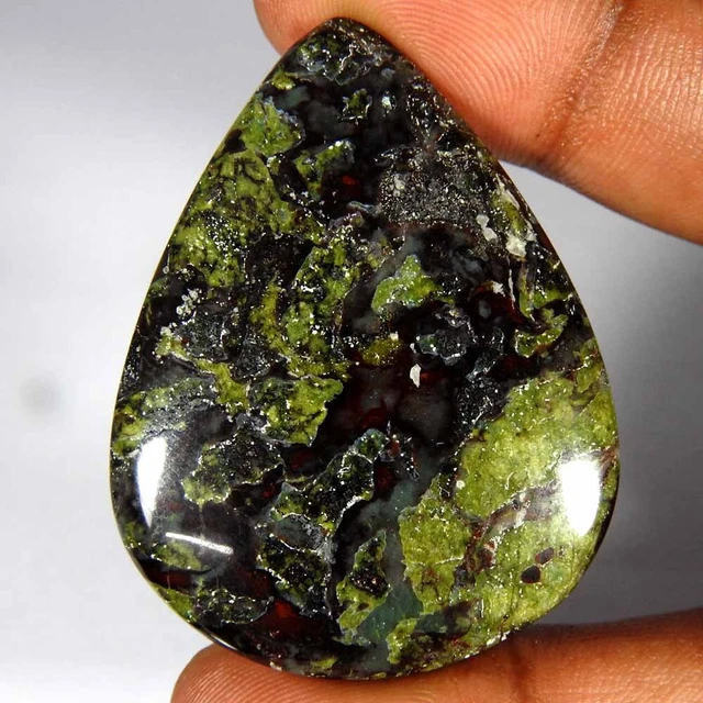 94.40 Ct Natural Blood Dragon Jasper Pear Cabochon 48x37x6 Loose Gemstone