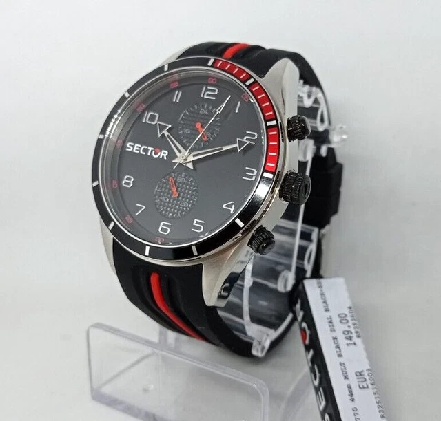 Montre Chronographe Homme SECTOR DIVING TEAM Noir Design Sportif Montre Chronographe Homme SECTOR DIVING TEAM Noir Design Sportif