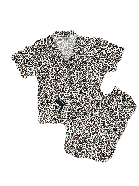 Flora by Flora Nikrooz Cheetah Leopard Lounge Set Medium M