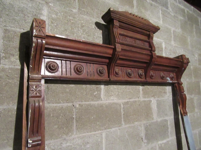 ~ Antique Carved Oak Door Window Molding ~ 60 X 100 ~ Architectural Salvage 7