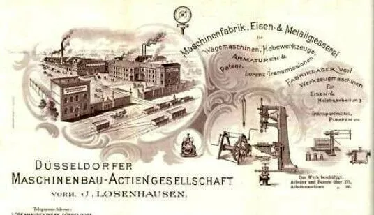 Losenhausen Werk Düsseldorf Aktie 1935 Düsseldorfer Maschinenbau AG Tenneco Case