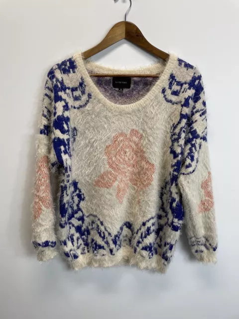 Anthropologie La Fee Verte Sweater Women's Medium Soft Fuzzy Knit Pullover