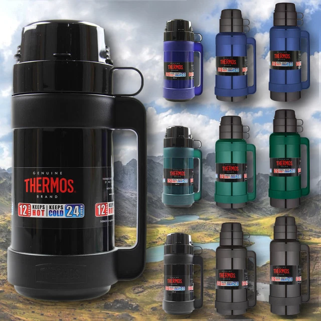 Thermos Glass Vacuum Flask Hot Cold Drinks Insulated Travel Flask Mug Coffee Cup