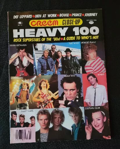 Cream Close-Up Magazine, Heavy 100, Oct 1983, Robert Plant, Van Halen, Prince