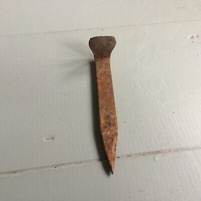 1x Antique Vintage 5” Long Rusty Metal Steel Hook Bracket. Hammer In To Wall 3