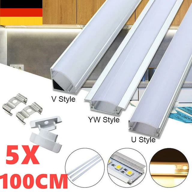 LED Eckprofil, Einauleiste, Aluprofil Schwarz Für LED Stripes Mit Maximal 12mm Breite, 1m Langes LED-Profil